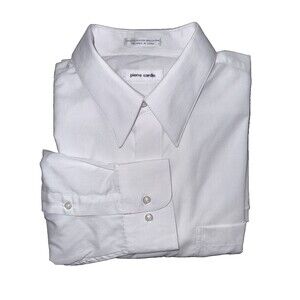 Pierre Cardin White Dress Shirt Long Sleeve 16.5 34/35 Cotton Blend Work Formal